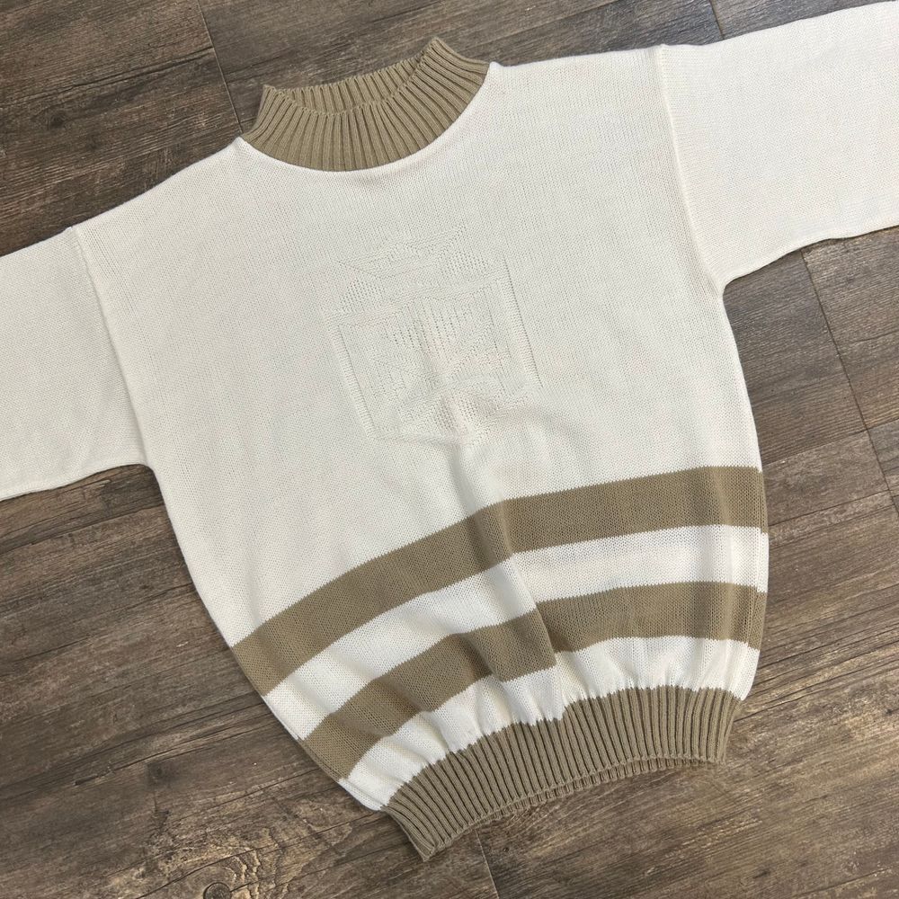 Vintage Teasers‎ Women Sweater High Neck Made In USA Stripes NO SIZE TAG (422)
